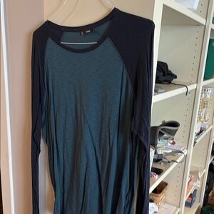 Vince Teal and Black Crew Neck Top